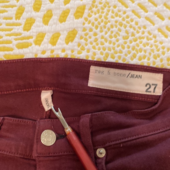 Rag and Bone size 27 Maroon skinny jeans - Picture 2 of 7